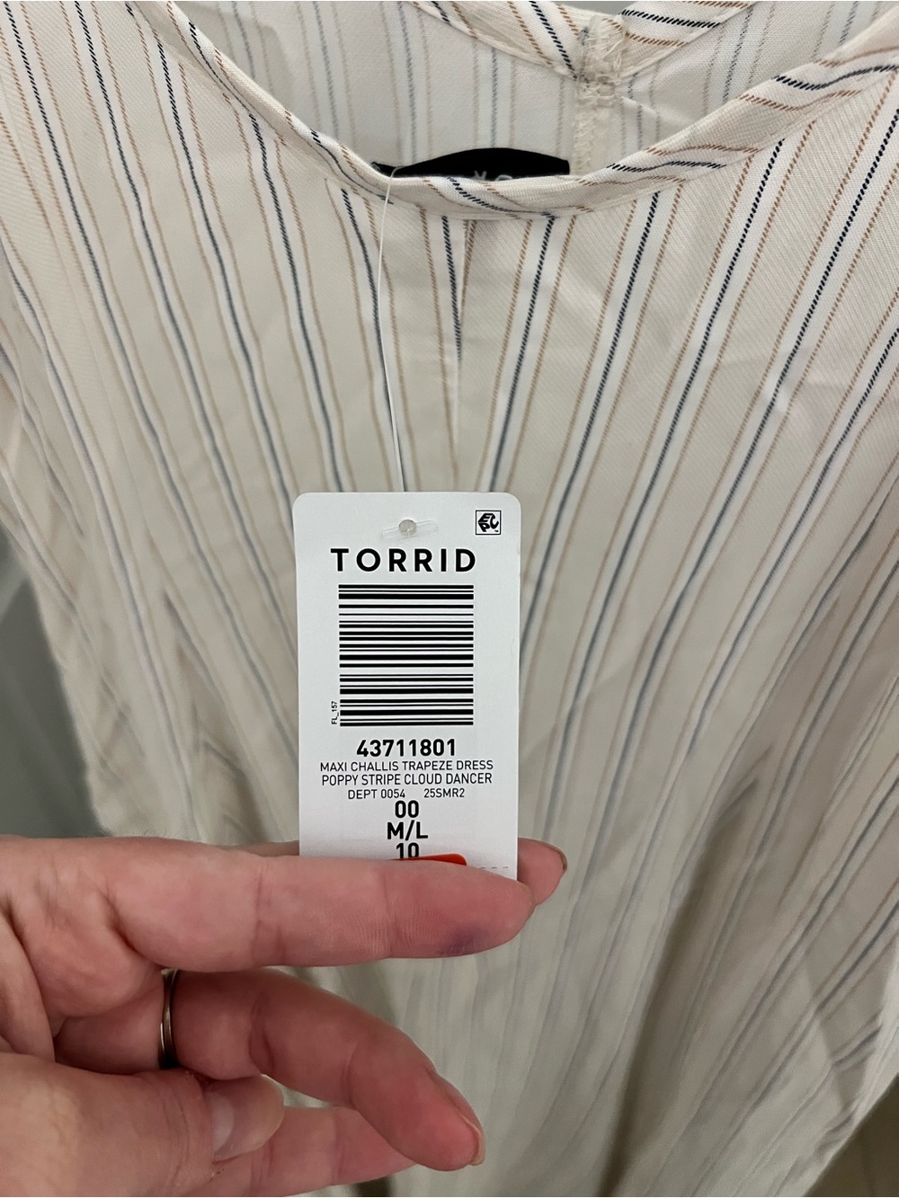 Torrid Cream Striped Sleeveless Maxi Dress - Picture 5 of 7